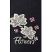 6719-02 FAWN Γυναικεία Βαμβακερή Πυτζάμα Με Σχέδιο Λουλουδάκι Big Size ΜΑΥΡΟ