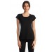 Paco & Co Γυναικείο T-Shirt Λαιμόκοψη Βαμβάκι Normal Fit Μαύρο