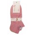 DEMEN SET 3 Γυναικείες Κάλτσες Σοσόνι Hello Βαμβάκι Normal Fit Ροζ - Γκρί - Μπεζ