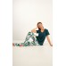 31-104912 HARMONY Γυναικεία Πυτζάμα Με Μακρύ Παντελόνι Πράσινο Φλοράλ