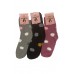 JOIN R026-1 Σετ 3 Γυναικείες Κάλτσες Προβατάκι Πουά Μαύρο-Γκρί-Ροζ