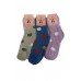 JOIN R026-3 Σετ 3 Γυναικείες Κάλτσες Προβατάκι Πουά Μπλέ-Γκρί-Μωβ