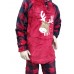 Join Παιδική Χριστουγεννιάτικη Πυτζάμα Φλις για Αγορι Καρό Κόκκινο M3289-03