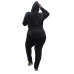 Join Γυναικείο Set Βελούδινη Φόρμα Plus Size Μαύρο 3120-02